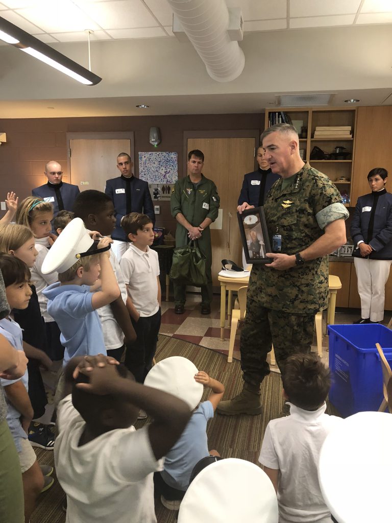 General Walters shares personal hero to K-12 students 